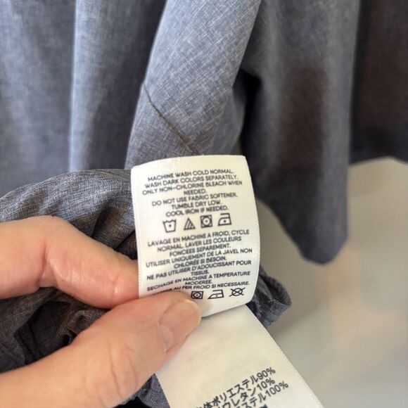 Lands End Womens Swim Top Blue Rash Guard Beach Cover Up Sz 2X - Picture 6 of 10